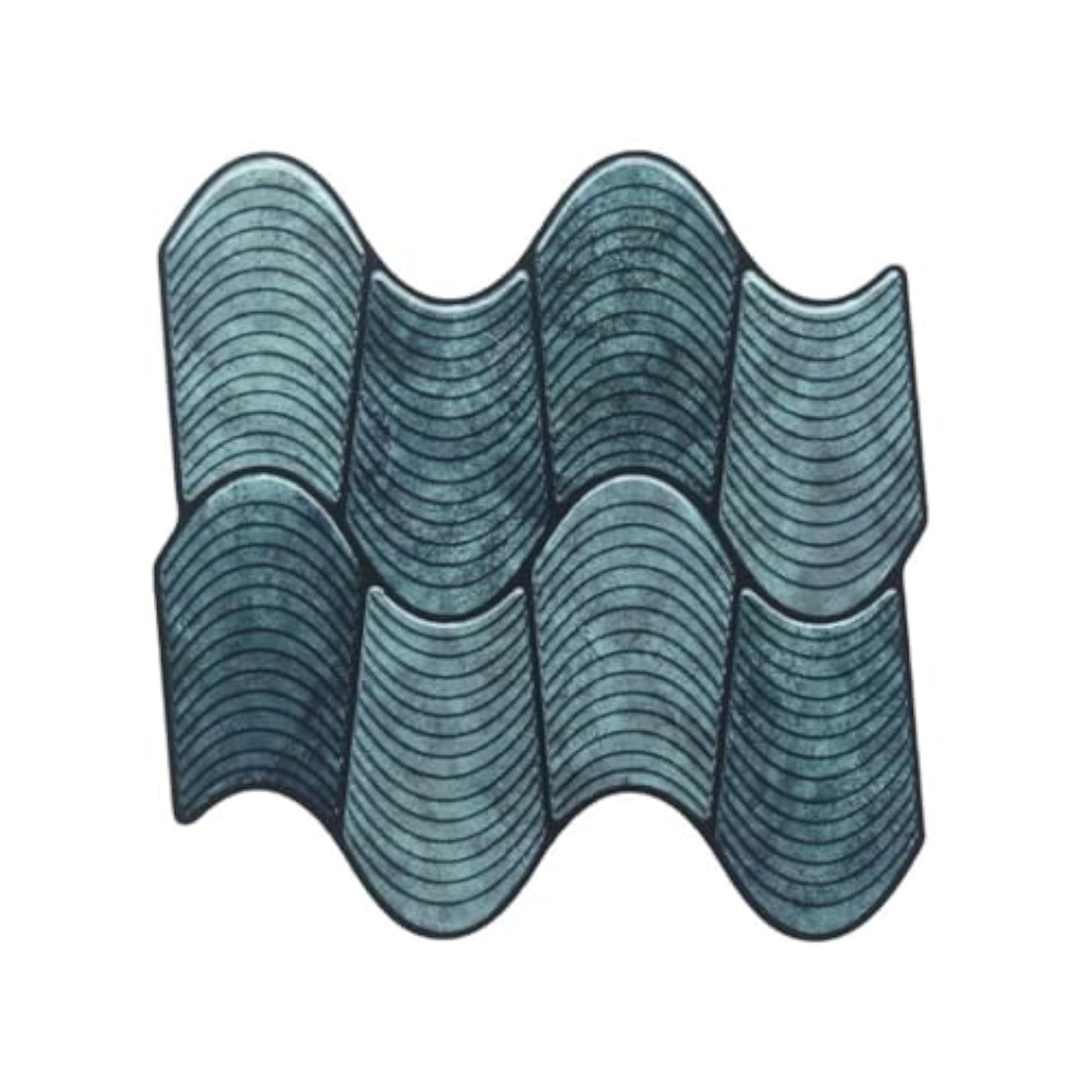 3D Wavy Teal Blue Peel & Stick Tiles, Easy DIY Backsplash